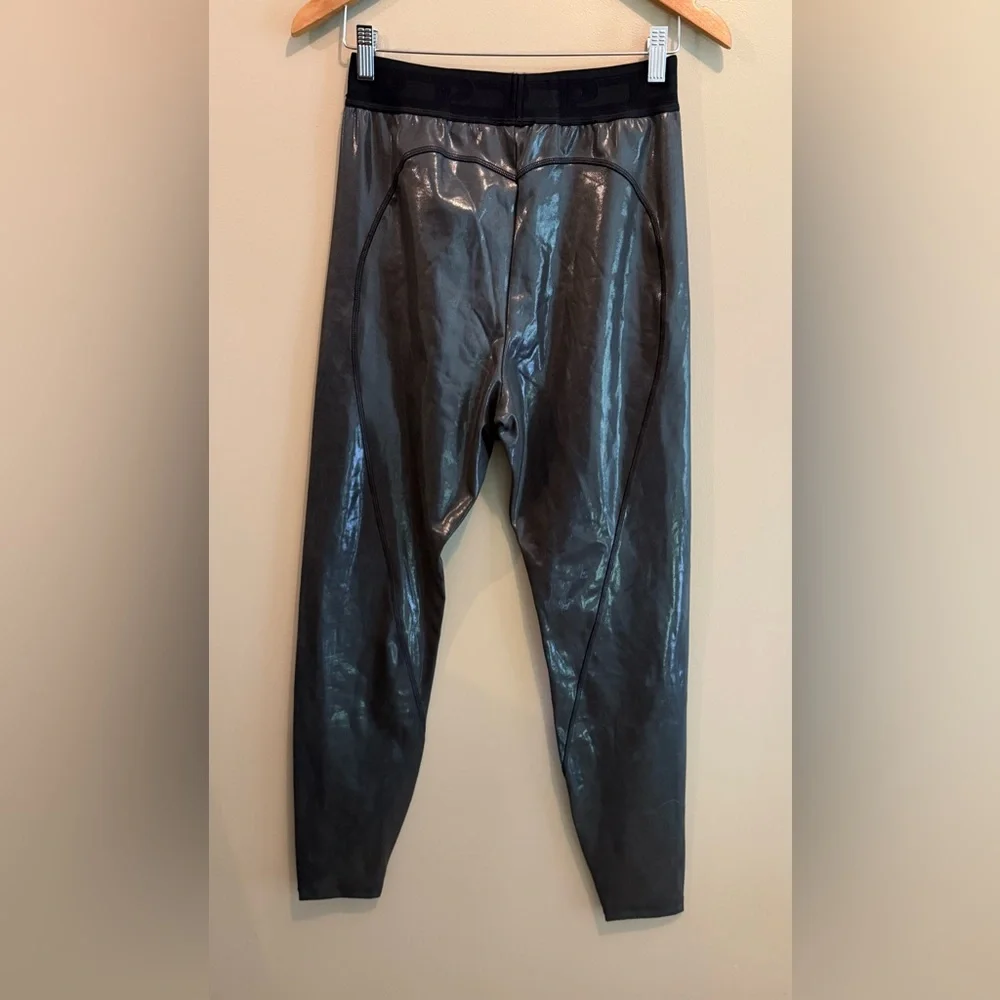Pink Active Charcoal Black Metallic Leggings